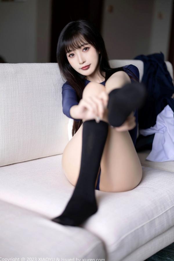 林星阑   XiaoYu语画界1045：林星阑贵州旅拍，穿搭清纯日系校服与修身死库水，大长腿极致吸睛，气质甜美初恋感满满第69张图片
