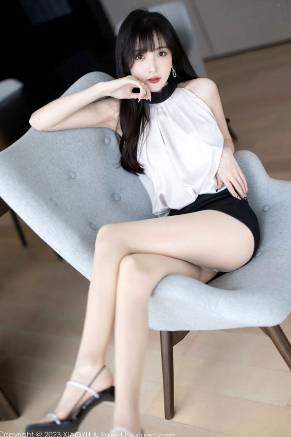 林星阑   XiaoYu语画界-1013-林星阑：极品私房照，粉色薄纱透视与黑白制服演绎，精致五官配上修长美腿，尽显迷人风情第48张图片