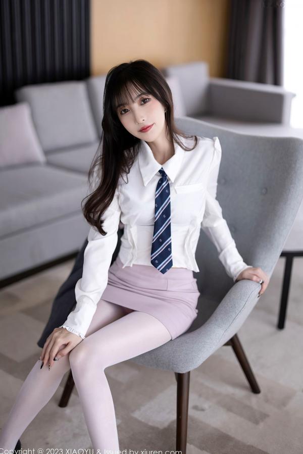 林星阑   XiaoYu语画界-996-林星阑-粉色情趣护士服蕾丝吊带袜-制服诱惑白丝私房写真-极品身材曲线诱人第14张图片