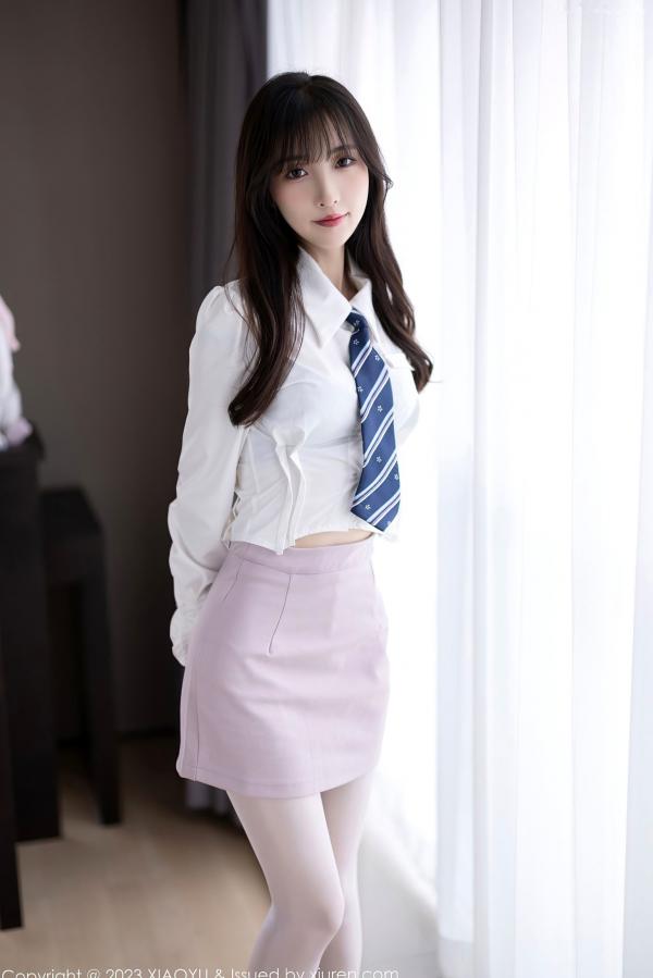 林星阑   XiaoYu语画界-996-林星阑-粉色情趣护士服蕾丝吊带袜-制服诱惑白丝私房写真-极品身材曲线诱人第15张图片