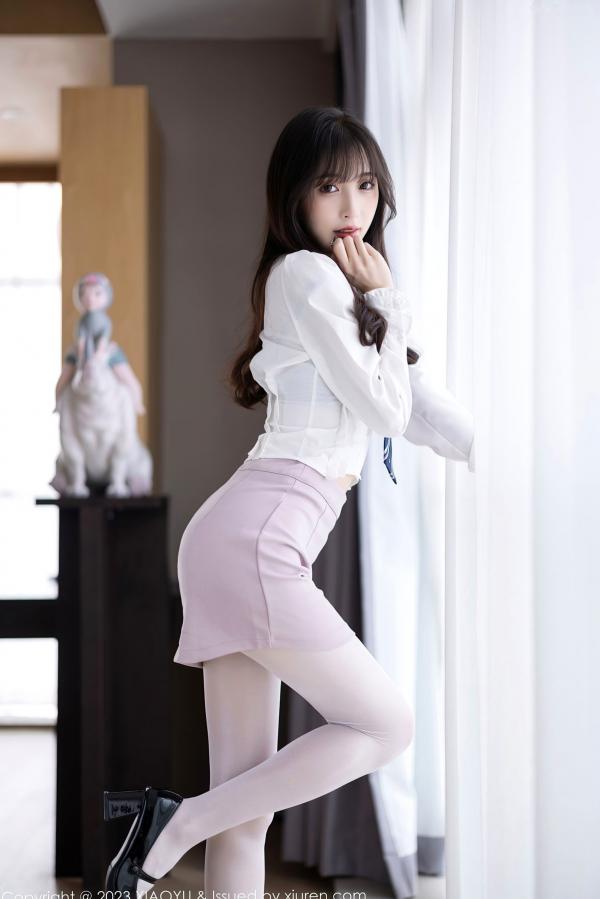 林星阑   XiaoYu语画界-996-林星阑-粉色情趣护士服蕾丝吊带袜-制服诱惑白丝私房写真-极品身材曲线诱人第16张图片