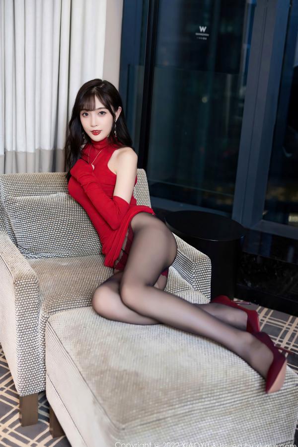 林星阑   XiaoYu语画界-862-林星阑-红色修身短裙与性感内衣私房照-酒店极致诱惑与黑丝美腿写真集-2022.09.13第20张图片
