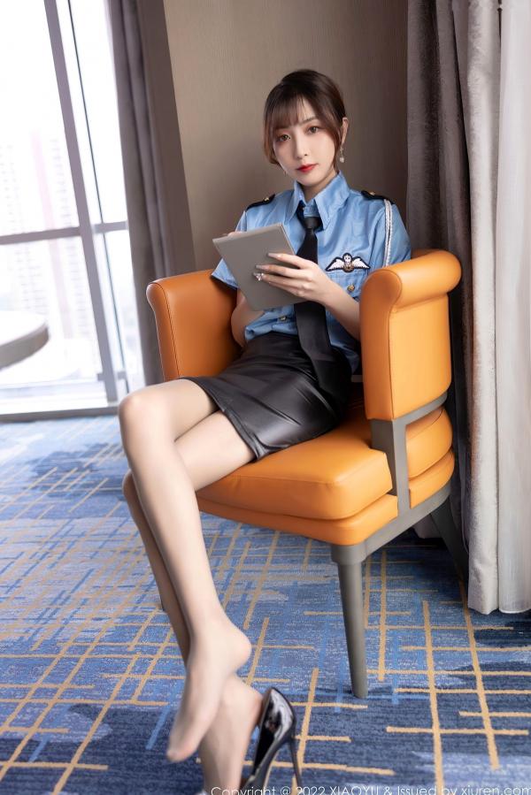 林星阑   XiaoYu语画界-778-林星阑-甜美警花角色扮演，黑色蕾丝内衣与超薄肉丝诱惑，制服私房摄影大尺度写真第18张图片
