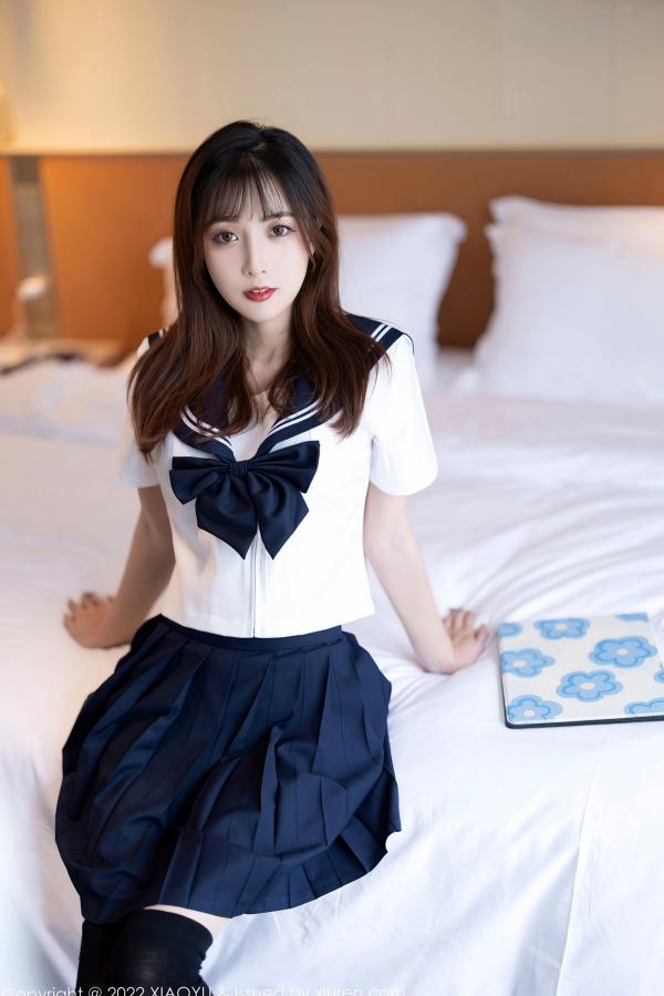 林星阑   XiaoYu语画界-726-林星阑-JK制服黑丝袜蕾丝内衣-2022.03.01第2张图片