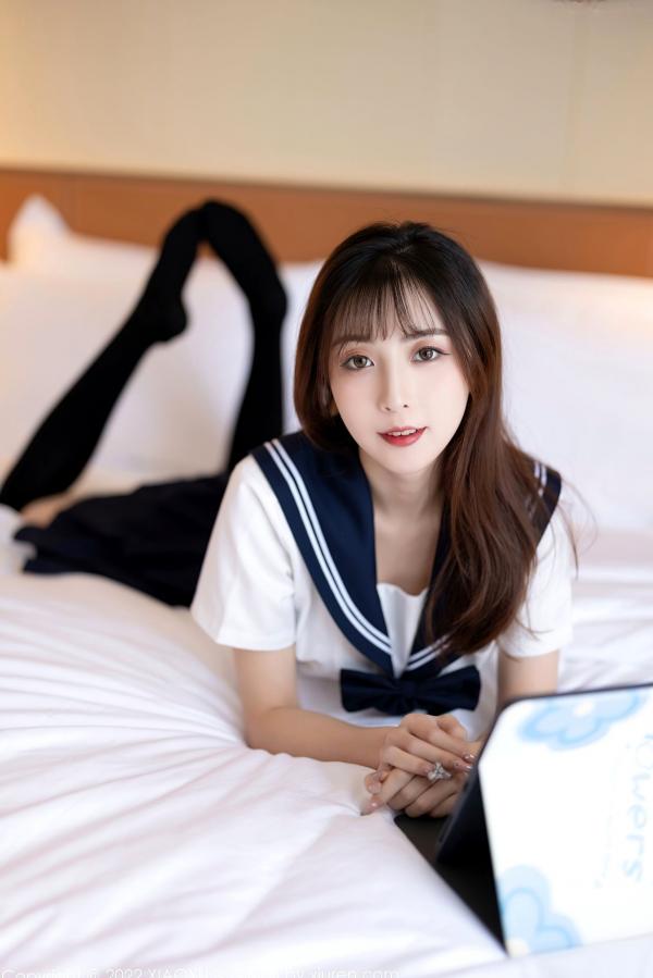 林星阑   XiaoYu语画界-726-林星阑-JK制服黑丝袜蕾丝内衣-2022.03.01第16张图片