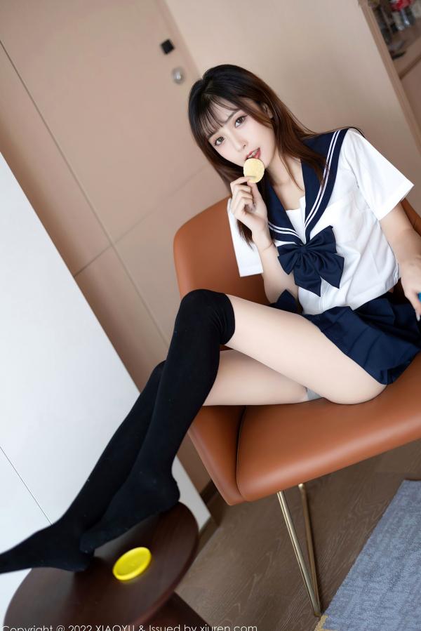 林星阑   XiaoYu语画界-726-林星阑-JK制服黑丝袜蕾丝内衣-2022.03.01第21张图片