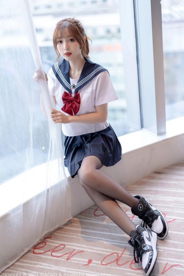 林星阑   林星阑JK制服黑丝诱惑视觉大片：清纯少女与性感的灵动碰撞，极致展现迷人身材与诱惑美腿，语画界精品呈现第8张图片