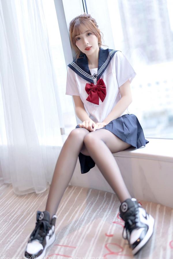 林星阑   林星阑JK制服黑丝诱惑视觉大片：清纯少女与性感的灵动碰撞，极致展现迷人身材与诱惑美腿，语画界精品呈现第9张图片