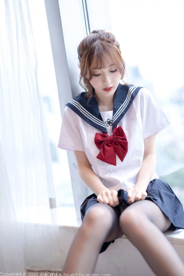 林星阑   林星阑JK制服黑丝诱惑视觉大片：清纯少女与性感的灵动碰撞，极致展现迷人身材与诱惑美腿，语画界精品呈现第10张图片