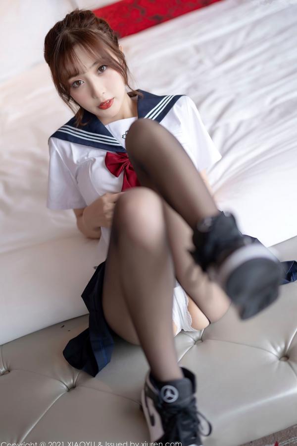 林星阑   林星阑JK制服黑丝诱惑视觉大片：清纯少女与性感的灵动碰撞，极致展现迷人身材与诱惑美腿，语画界精品呈现第24张图片