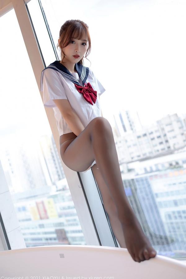 林星阑   林星阑JK制服黑丝诱惑视觉大片：清纯少女与性感的灵动碰撞，极致展现迷人身材与诱惑美腿，语画界精品呈现第44张图片