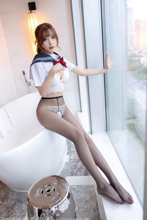林星阑   林星阑JK制服黑丝诱惑视觉大片：清纯少女与性感的灵动碰撞，极致展现迷人身材与诱惑美腿，语画界精品呈现第46张图片