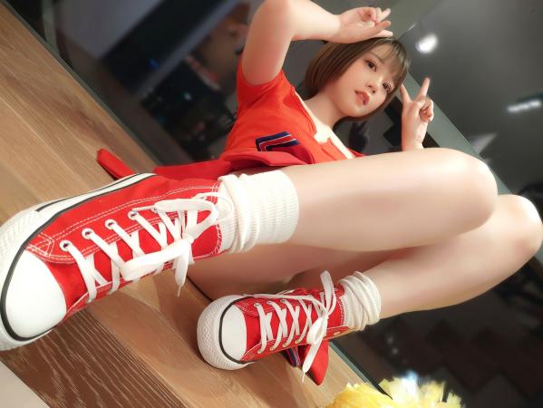 肉肉   肉肉-きょう-短发红衣啦啦队造型-KYO-031：活力满满运动系少女，极致清纯诱惑私房写真第7张图片