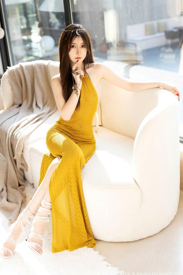 美桃酱   MyGirl美媛馆-605-美桃酱-长三角旅拍土黄缕空露背长裙-气质女神极致诱惑性感私房照-2021.10.18第1张图片