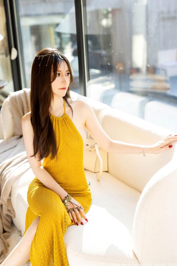 美桃酱   MyGirl美媛馆-605-美桃酱-长三角旅拍土黄缕空露背长裙-气质女神极致诱惑性感私房照-2021.10.18第3张图片