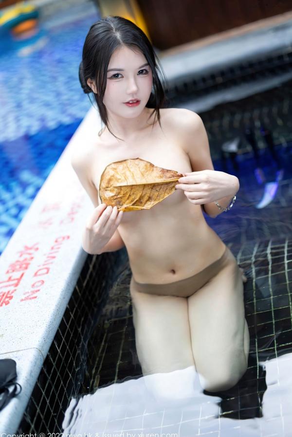 媛媛酱   MyGirl美媛馆-629-媛媛酱-珠三角旅拍户外泳池黑色比基尼，白嫩肌肤配精致性感湿身秀，曲线玲珑撩人，打造极致诱惑夏季泳装写真第58张图片