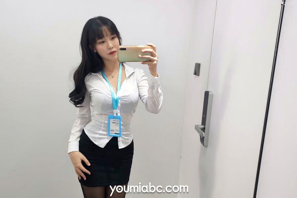 陈若依 抖娘利世  YouMi尤蜜-2020.12.13-抖娘利世-《OL午间自拍》制服诱惑职场写真翘臀福利第7张图片