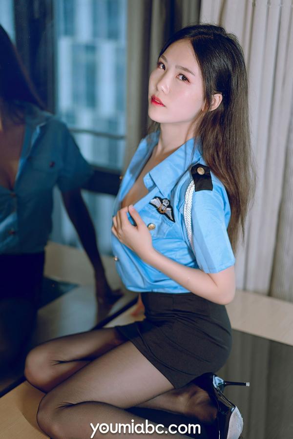陈若依 抖娘利世  YouMi尤蜜-抖娘利世-制服诱惑系列-黑丝女警角色扮演-性感警花大尺度私房高清写真第22张图片