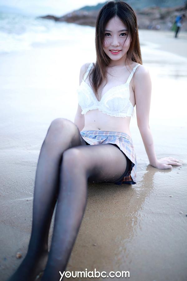 陈若依 抖娘利世  YouMi尤蜜-抖娘利世《黑丝海域》海边户外制服私房写真，破损黑丝美腿诱惑，尽显冷艳气质与曼妙身材，2020.12.02精选第4张图片