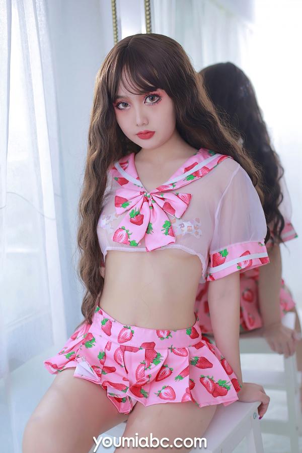 您的蛋蛋   YouMi尤蜜-2021.02.01-您的蛋蛋-《草莓甜心》湿身淋浴制服诱惑 清纯少女白嫩写真第7张图片