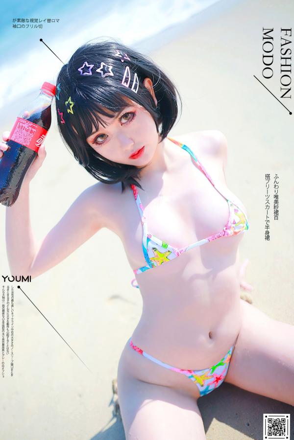 您的蛋蛋   YouMi尤蜜：您的蛋蛋《欲望沙滩》海滩比基尼写真，清纯短发少女的性感诱惑，户外夏日唯美视觉大赏第1张图片