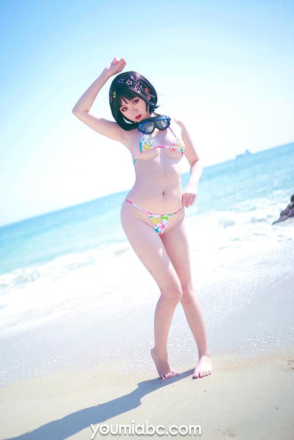 您的蛋蛋   YouMi尤蜜：您的蛋蛋《欲望沙滩》海滩比基尼写真，清纯短发少女的性感诱惑，户外夏日唯美视觉大赏第18张图片