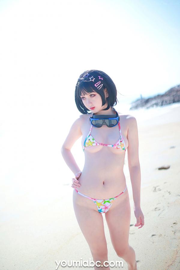 您的蛋蛋   YouMi尤蜜：您的蛋蛋《欲望沙滩》海滩比基尼写真，清纯短发少女的性感诱惑，户外夏日唯美视觉大赏第20张图片
