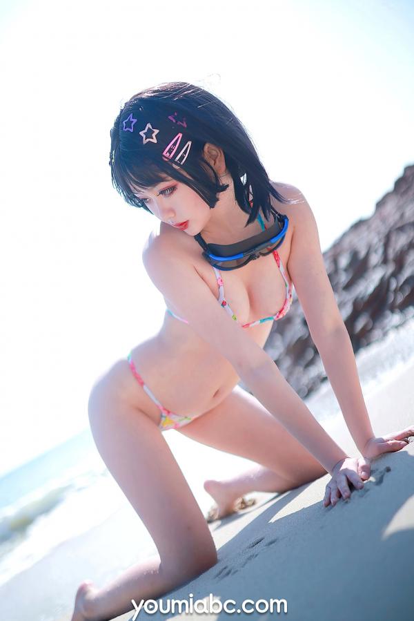 您的蛋蛋   YouMi尤蜜：您的蛋蛋《欲望沙滩》海滩比基尼写真，清纯短发少女的性感诱惑，户外夏日唯美视觉大赏第22张图片