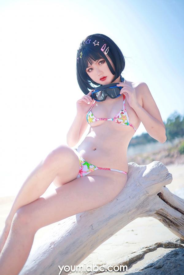 您的蛋蛋   YouMi尤蜜：您的蛋蛋《欲望沙滩》海滩比基尼写真，清纯短发少女的性感诱惑，户外夏日唯美视觉大赏第26张图片