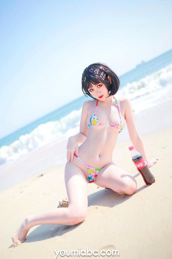 您的蛋蛋   YouMi尤蜜：您的蛋蛋《欲望沙滩》海滩比基尼写真，清纯短发少女的性感诱惑，户外夏日唯美视觉大赏第36张图片