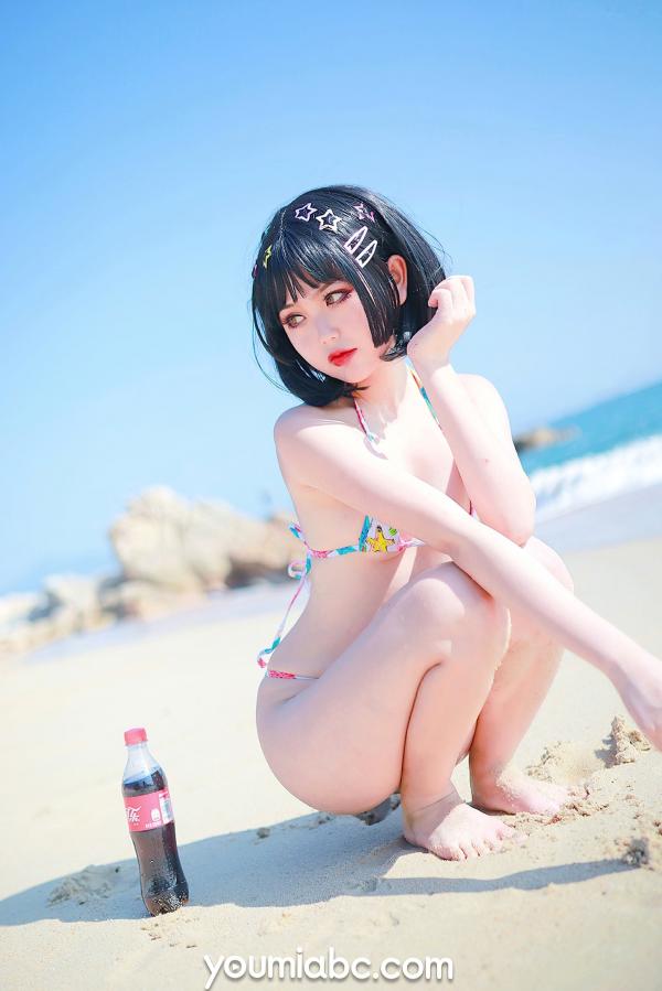 您的蛋蛋   YouMi尤蜜：您的蛋蛋《欲望沙滩》海滩比基尼写真，清纯短发少女的性感诱惑，户外夏日唯美视觉大赏第37张图片