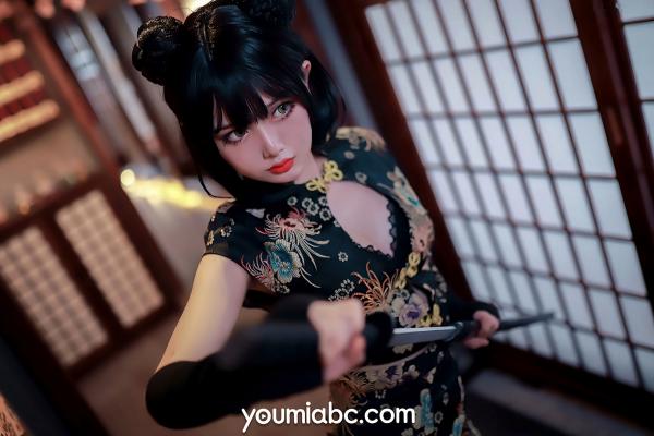 您的蛋蛋   YouMi尤蜜-2020.12.12-您的蛋蛋-《旗袍武士娘》角色扮演性感私房照，改良旗袍与黑丝诱惑，又飒又美第7张图片