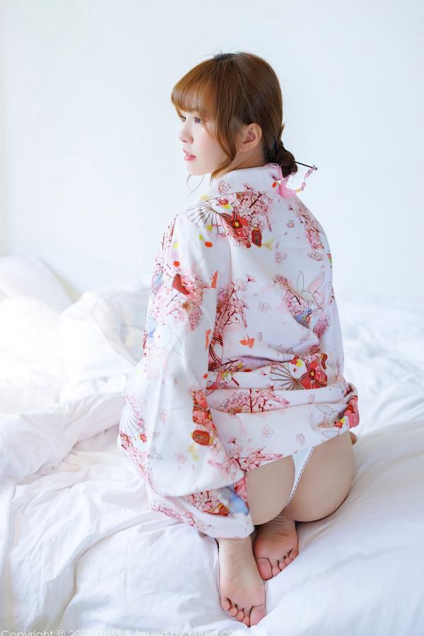 张思允   IMiss爱蜜社-676-张思允Nice-日系樱花和服私房写真，清新碎花内衣旅拍，演绎梦幻少女唯美大片第58张图片