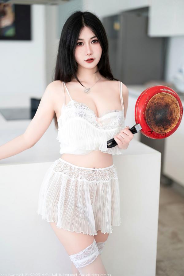 laura阿姣   YouMi尤蜜荟-959-Laura阿姣-纯白诱惑蕾丝内衣-室内清纯私房写真-轻透网纱居家美照-2023.07.04第1张图片