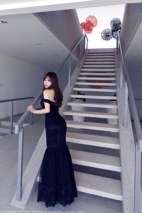 icy猪   YouMi尤蜜荟-917-Icy猪：泰国奢华旅拍，黑色蕾丝诱惑，绝美私房写真黑丝美腿尽显万种风情第3张图片