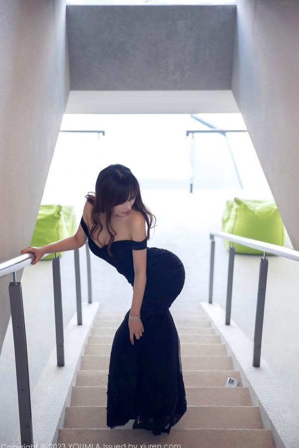 icy猪   YouMi尤蜜荟-917-Icy猪：泰国奢华旅拍，黑色蕾丝诱惑，绝美私房写真黑丝美腿尽显万种风情第5张图片