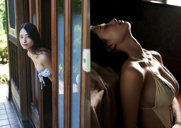 澄田綾乃   澄田綾乃 - 短い祭：户外清新花色比基尼写真，室内榻榻米上的极致诱惑与傲人曲线第25张图片