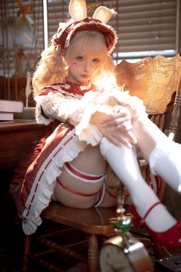 蠢沫沫   蠢沫沫-橱窗娃娃 cosplay艺术私房，精致洋娃娃造型，大胆红白束缚诱惑，演绎梦幻视觉盛宴第3张图片