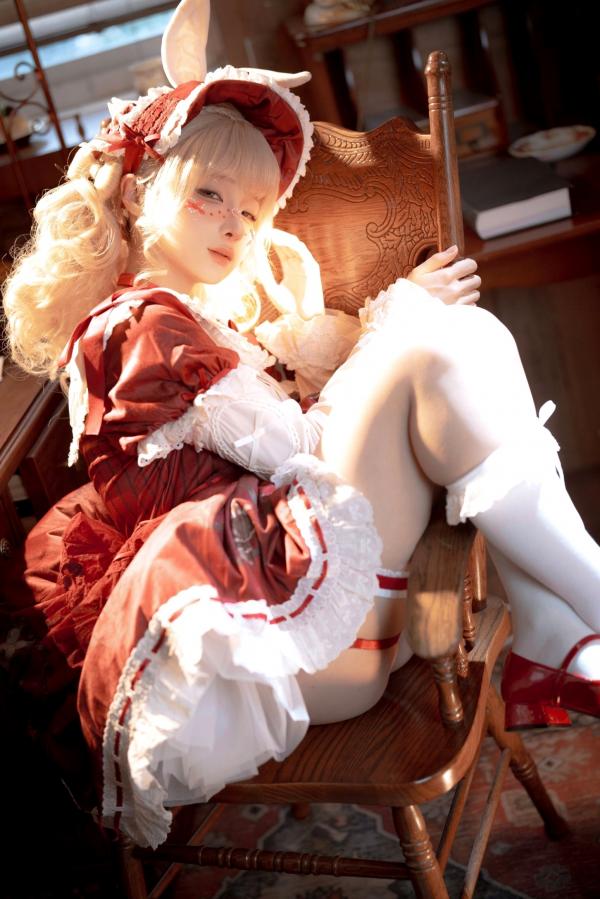 蠢沫沫   蠢沫沫-橱窗娃娃 cosplay艺术私房，精致洋娃娃造型，大胆红白束缚诱惑，演绎梦幻视觉盛宴第9张图片