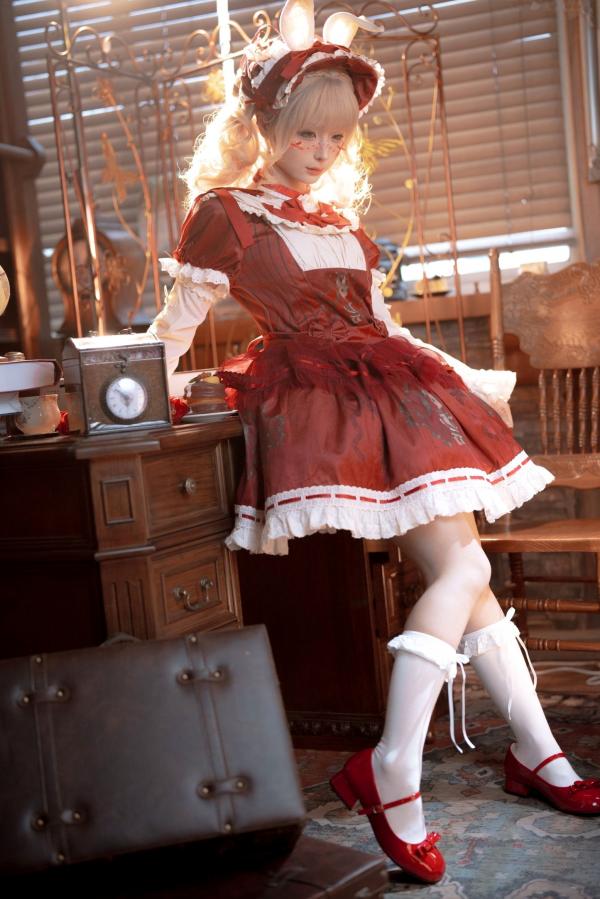 蠢沫沫   蠢沫沫-橱窗娃娃 cosplay艺术私房，精致洋娃娃造型，大胆红白束缚诱惑，演绎梦幻视觉盛宴第14张图片