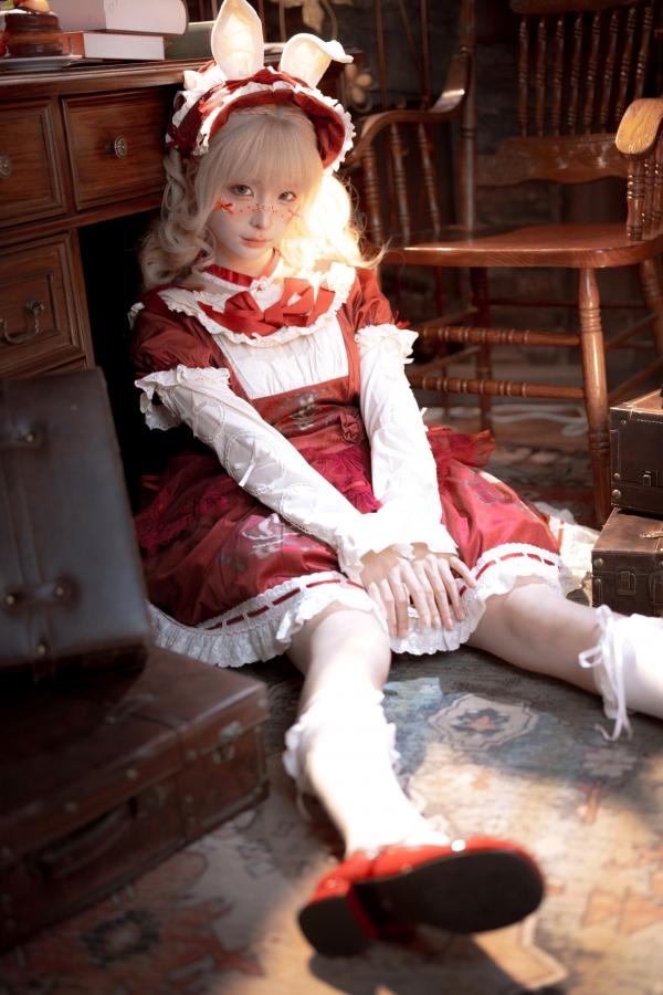 蠢沫沫   蠢沫沫-橱窗娃娃 cosplay艺术私房，精致洋娃娃造型，大胆红白束缚诱惑，演绎梦幻视觉盛宴第16张图片