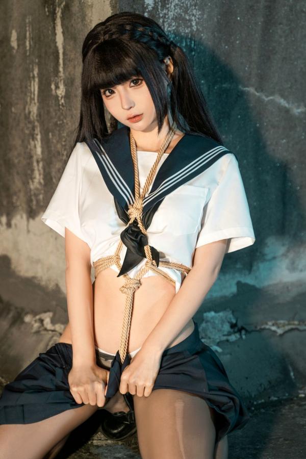 蠢沫沫   蠢沫沫-蠢沫沫奇遇记系列：暗黑废土风角色扮演制服诱惑与绳艺视觉大片第24张图片