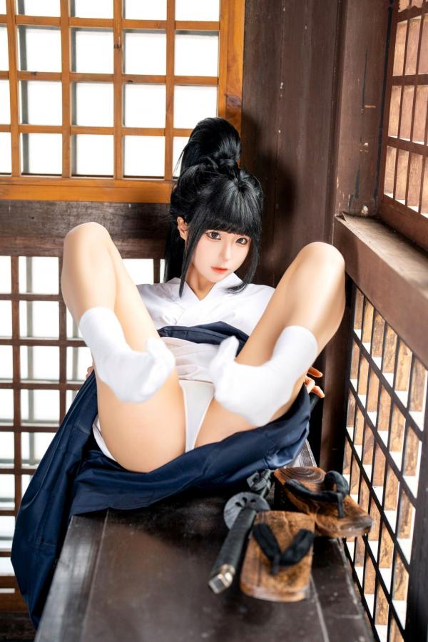 蠢沫沫   蠢沫沫-四月T2订阅2《武》：日系唯美武士刀剑道少女角色扮演，英气和服私房写真第11张图片