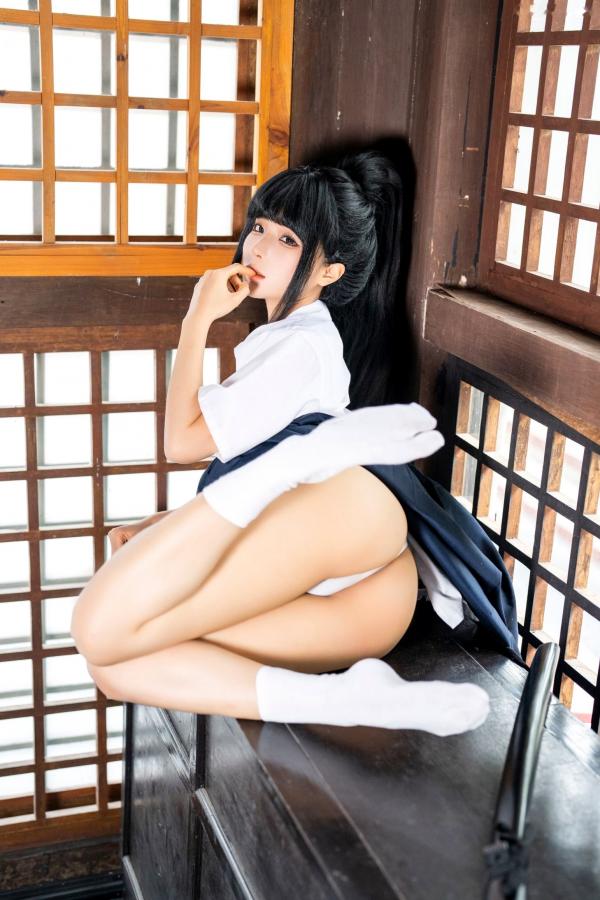 蠢沫沫   蠢沫沫-四月T2订阅2《武》：日系唯美武士刀剑道少女角色扮演，英气和服私房写真第18张图片