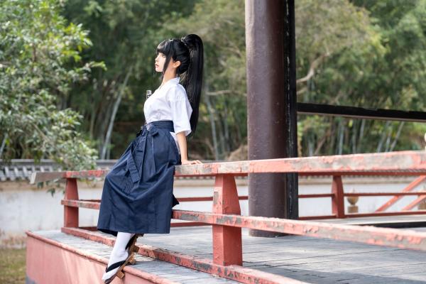 蠢沫沫   蠢沫沫-四月T2订阅2《武》：日系唯美武士刀剑道少女角色扮演，英气和服私房写真第64张图片