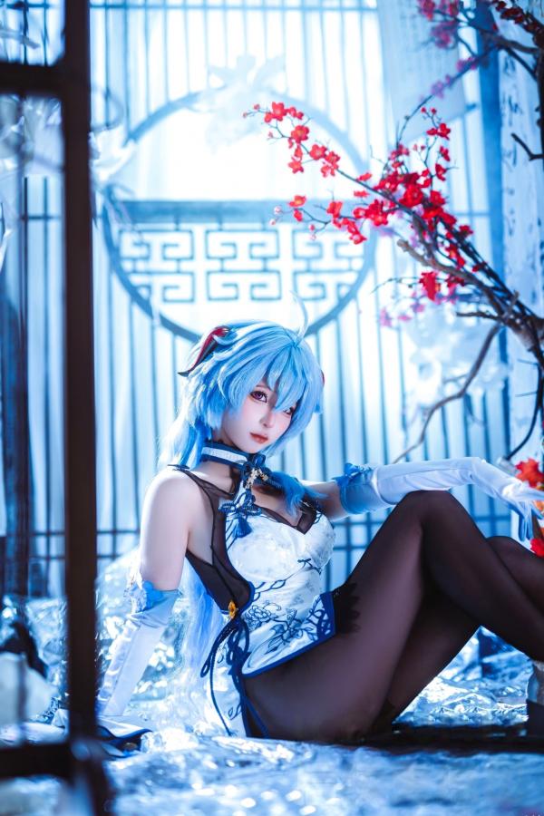 蠢沫沫   蠢沫沫-2024年会员合集-原神甘雨COS-绝美改良旗袍黑丝长腿-国风二次元视觉盛宴第10张图片