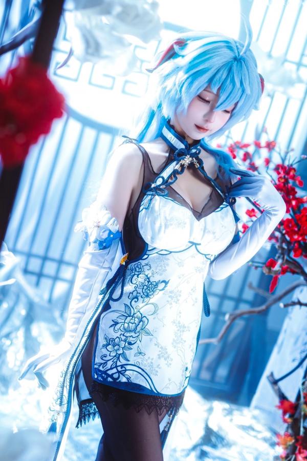 蠢沫沫   蠢沫沫-2024年会员合集-原神甘雨COS-绝美改良旗袍黑丝长腿-国风二次元视觉盛宴第16张图片