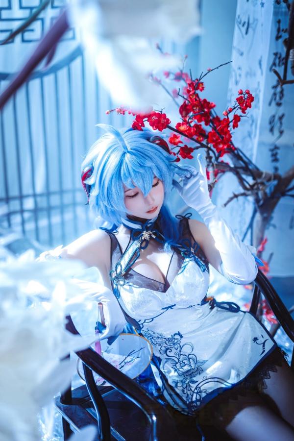 蠢沫沫   蠢沫沫-2024年会员合集-原神甘雨COS-绝美改良旗袍黑丝长腿-国风二次元视觉盛宴第23张图片