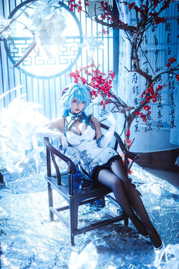 蠢沫沫   蠢沫沫-2024年会员合集-原神甘雨COS-绝美改良旗袍黑丝长腿-国风二次元视觉盛宴第24张图片