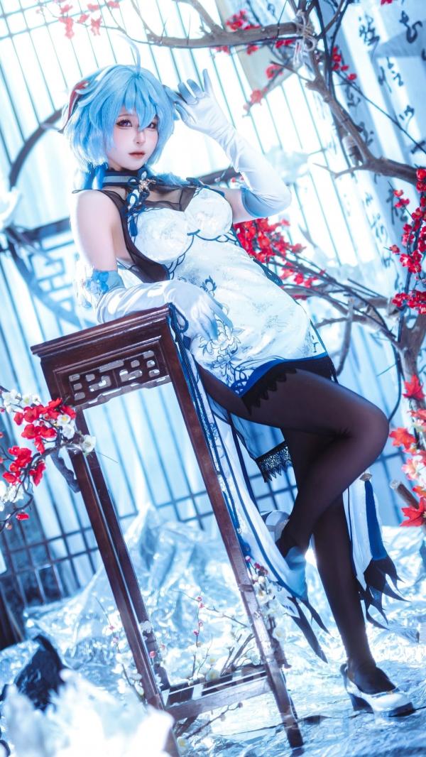 蠢沫沫   蠢沫沫-2024年会员合集-原神甘雨COS-绝美改良旗袍黑丝长腿-国风二次元视觉盛宴第26张图片